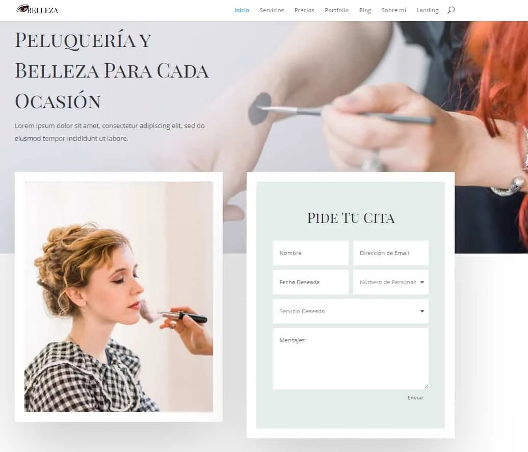 Diseño web para Belleza Peluqueria Estetica